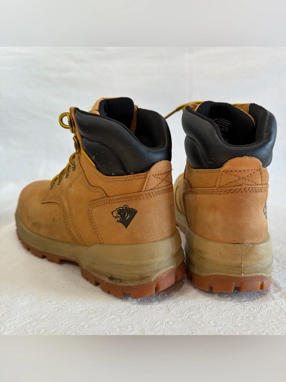 Herman Survivors Mens Boulder Steel Toe Work Boot Size 9W Tan Leather Safety